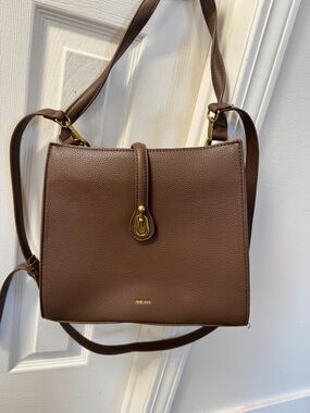 Pixie Mood Brown Pebbled Faux Leather Shoulder Bag